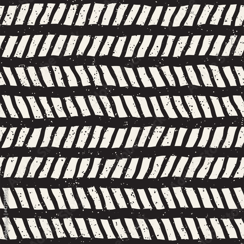 Simple ink geometric pattern. Monochrome black and white strokes background. Hand drawn ink texture for your design