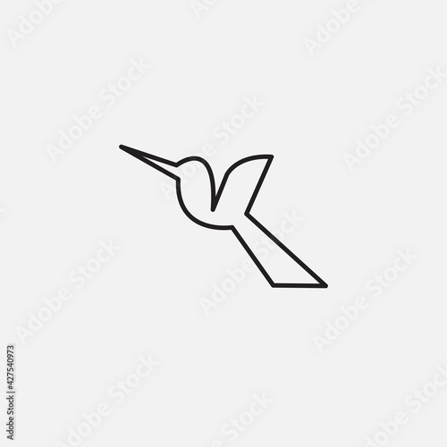 

line art bird origami style logo vector