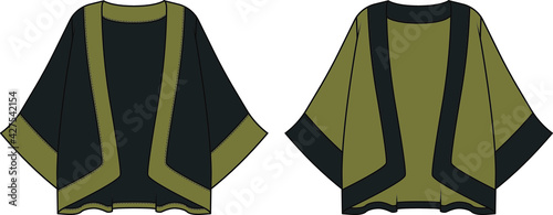 Vector flat sketch poncho designs for colored with 2021 summer colors for women