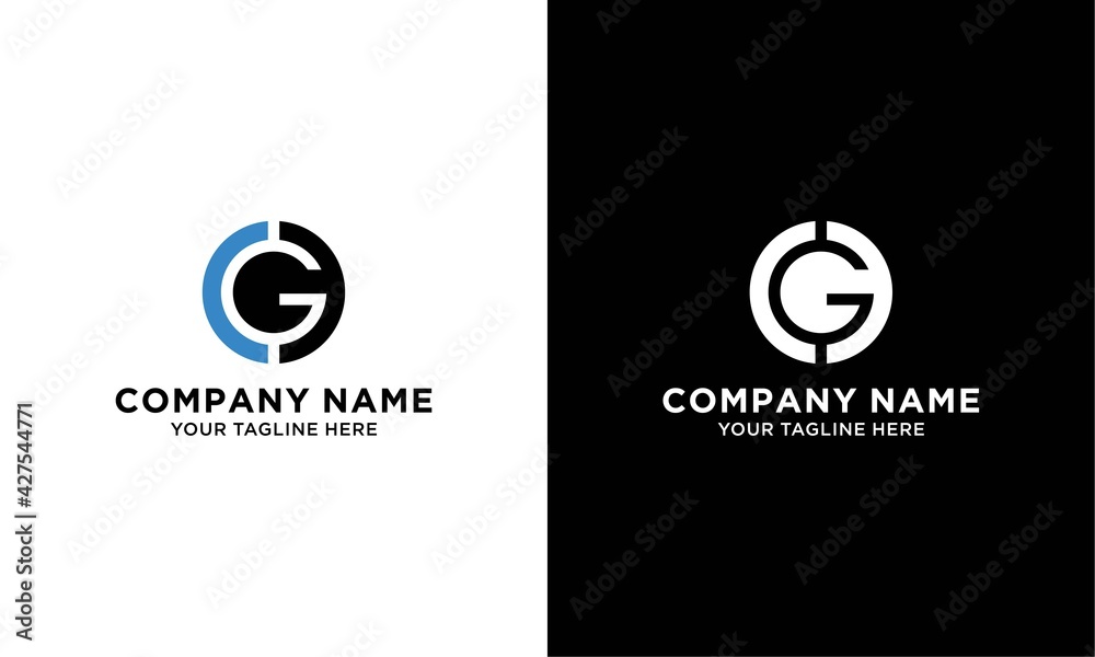 cg circle logo design vector icon cg circle logo design vector icon