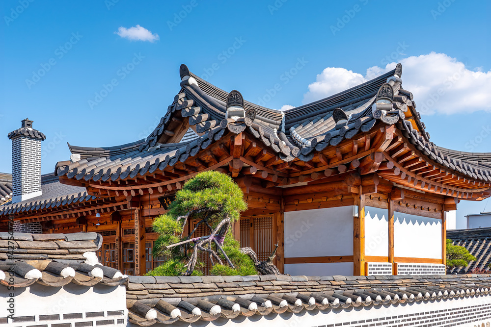 Traditional Korean wooden house in Bukchon Hanok Village, Seoul Traditional Korean wooden house in Bukchon Hanok Village, Seoul