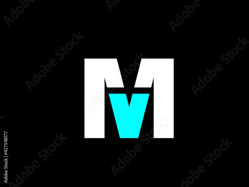 MV or VM, M abstract initial monogram letter alphabet logo design vector templates 