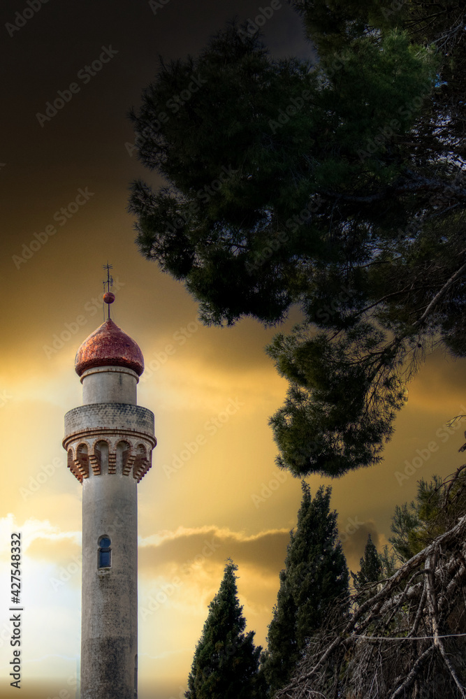 Fototapeta premium Spectacular sunset landscape in Denia, Alicante, spain