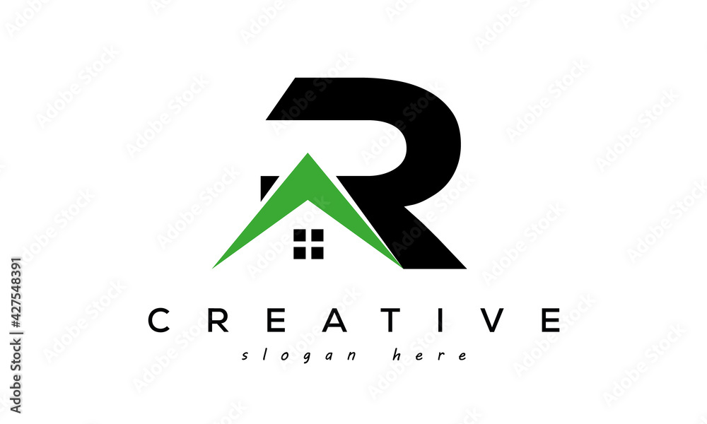 initial R real estate logo vector Stock Vector Adobe Stock