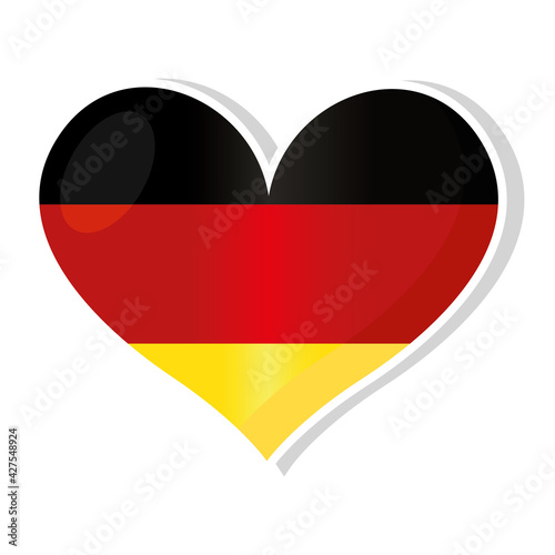 Free Download Flag of Germany in heart shaped - Vector illustration - GFXLoad