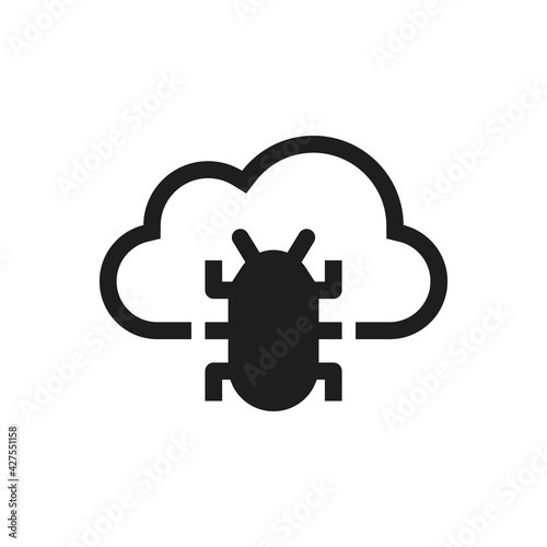 Cloud internet infected virus icon sign symbol