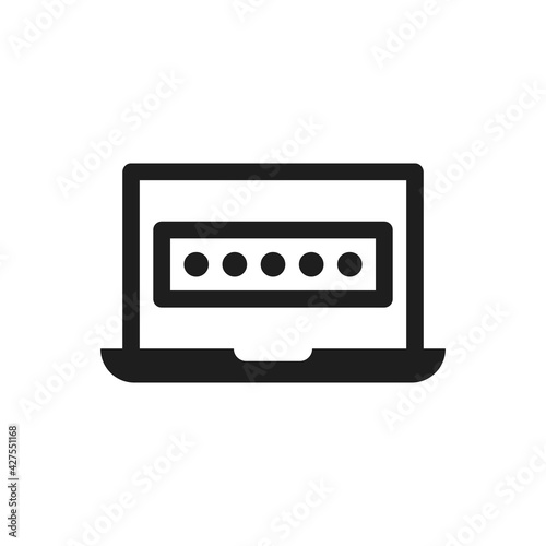 password security icon laptop sign symbol