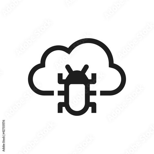 Cloud internet infected virus icon sign symbol