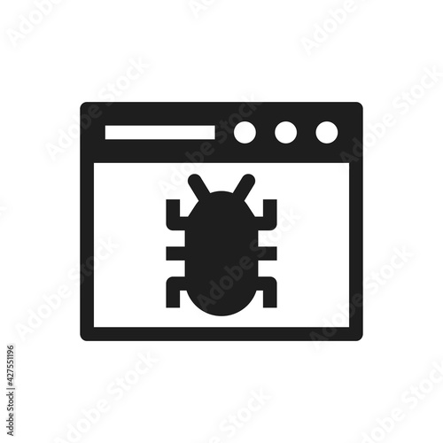 Infected virus website icon sign symbol