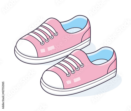 Pink sneakers isolated