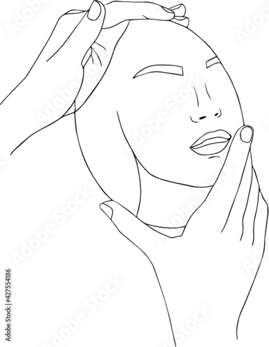 sketch of a woman looking in mirror reflection