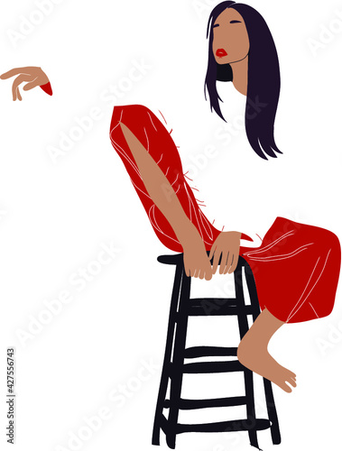 Woman sitting on chair