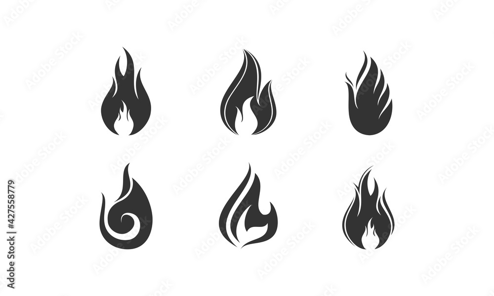 Fire icon set illustration vector Fire icon set illustration vector