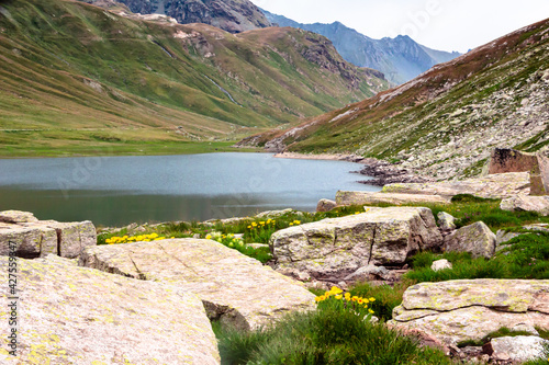 Nivolet lakes  Valsavarenche. Aosta Valley. Italy 