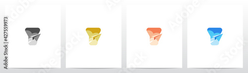 Paper Airplane On Letter Logo Design Y