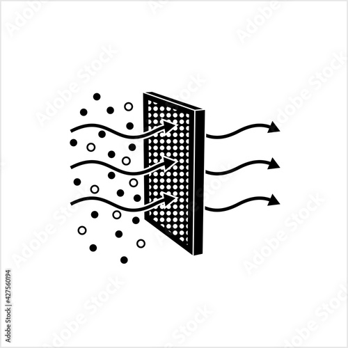 Air Flow Filter Icon, Dust Filter Icon