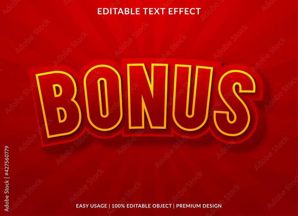 bonus text effect template with abstract style use for business logo and brand