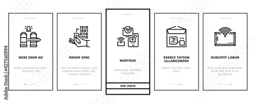 Rfid Chip Technology Onboarding Mobile App Page Screen Vector. Security Card And Trinket, Development And Programming Rfid Radio Frequency Identification Illustrations