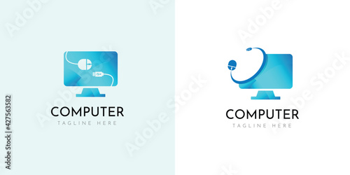 Illustrations of computer logo design 