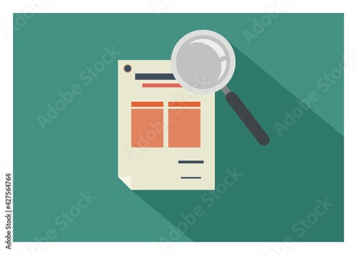 Document auditing. Simple flat illustration. photo