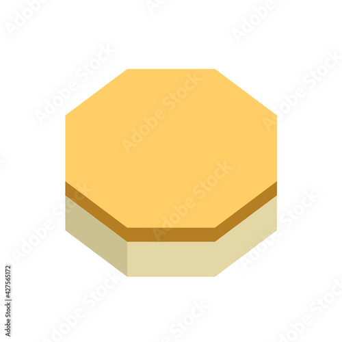 Concrete paver block pavement floor or brick vector icon. For landscape, outdoor, garden by paving on ground to create truncated square tiling pattern. That sidewalk, road, patio, path, street walkway