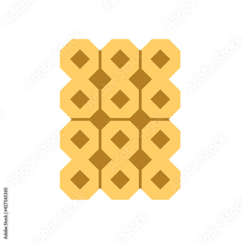 Permeable concrete paver block pavement floor or brick vector icon. Material for landscape, outdoor and garden by construction paving on ground. That parking lot, sidewalk, patio, path or footpath.
