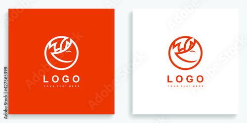 Orange Circle Fox Logo. Modern logo icon symbol template vector design