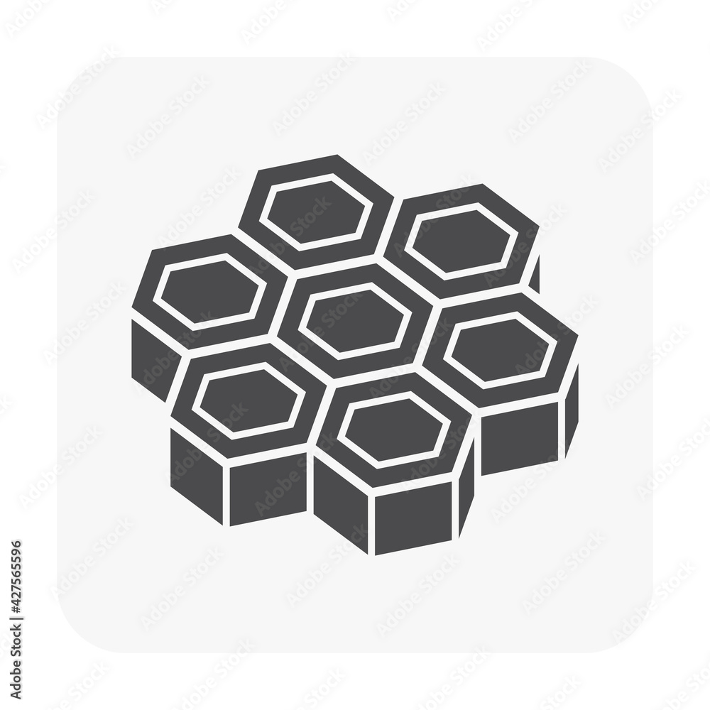 Concrete paver block pavement floor or brick vector icon. For landscape, outdoor, garden by construction paving on ground to create hexagon pattern. That sidewalk, road, patio, path, street, walkway. Concrete paver block pavement floor or brick vector icon. For landscape, outdoor, garden by construction paving on ground to create hexagon pattern. That sidewalk, road, patio, path, street, walkway.
