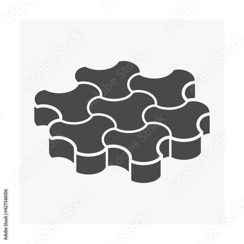 Concrete paver block pavement floor or brick vector icon. For landscape, outdoor, garden by paving on ground to create milano pattern. That sidewalk, road, patio, path, street or walkway.