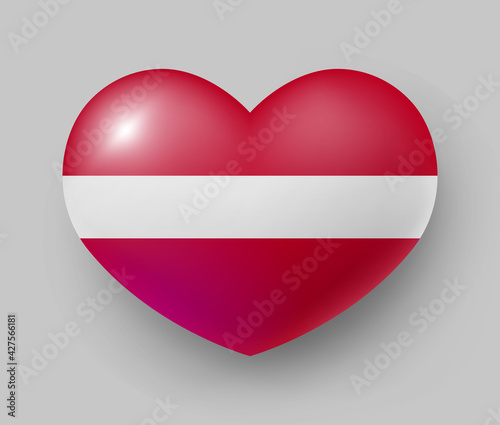 Heart shaped glossy national flag of Latvia. European country national flag button, Latvian symbol in patriotic colors realistic vector illustration on gray background Free Download Heart shaped glossy national flag of Latvia. European country national flag button, Latvian symbol in patriotic colors realistic vector illustration on gray background - GFXLoad
