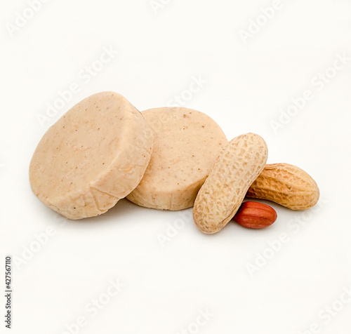 Mexican peanut marzipan on white background