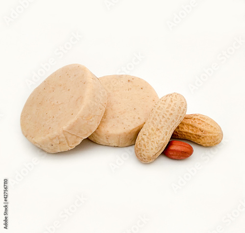 Mexican peanut marzipan on white background photo