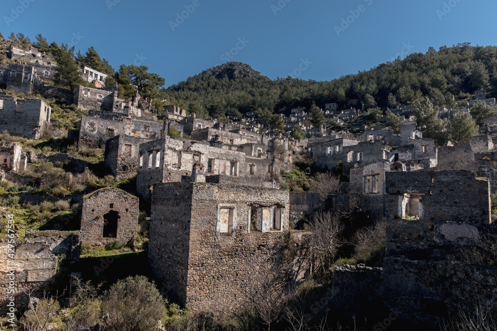 Abandoned Ghost town near Fethiye Turkey