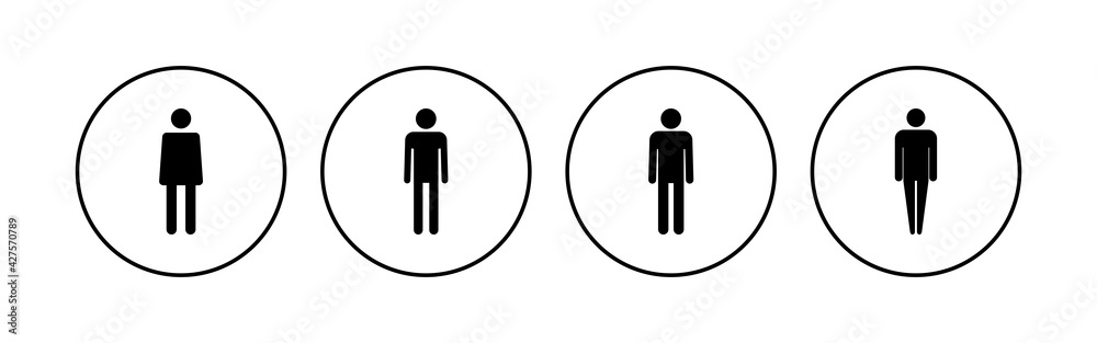Man icon set. male icon vector. human symbol Man icon set. male icon vector. human symbol