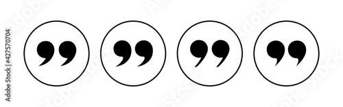Quote icon set. Quotation mark symbol.