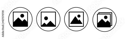 Picture icon set. photo gallery icon symbol