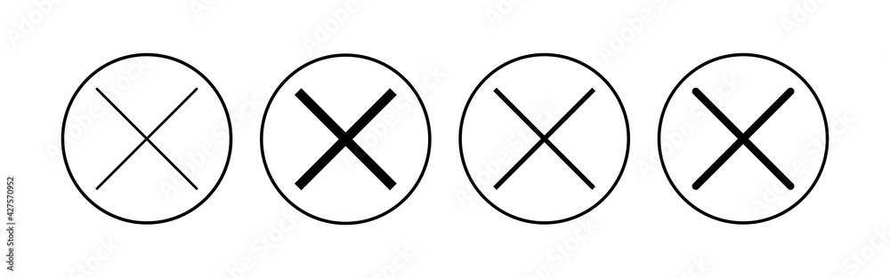 Close icon set. Delete icon vector. cross sign Close icon set. Delete icon vector. cross sign