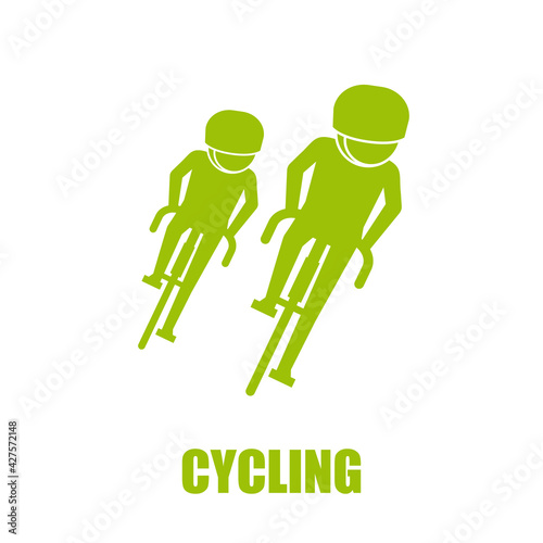 Bicycle race icon. Two players competing.