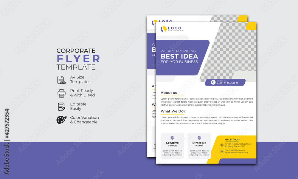 Obraz premium Flyer business corporate template banner design