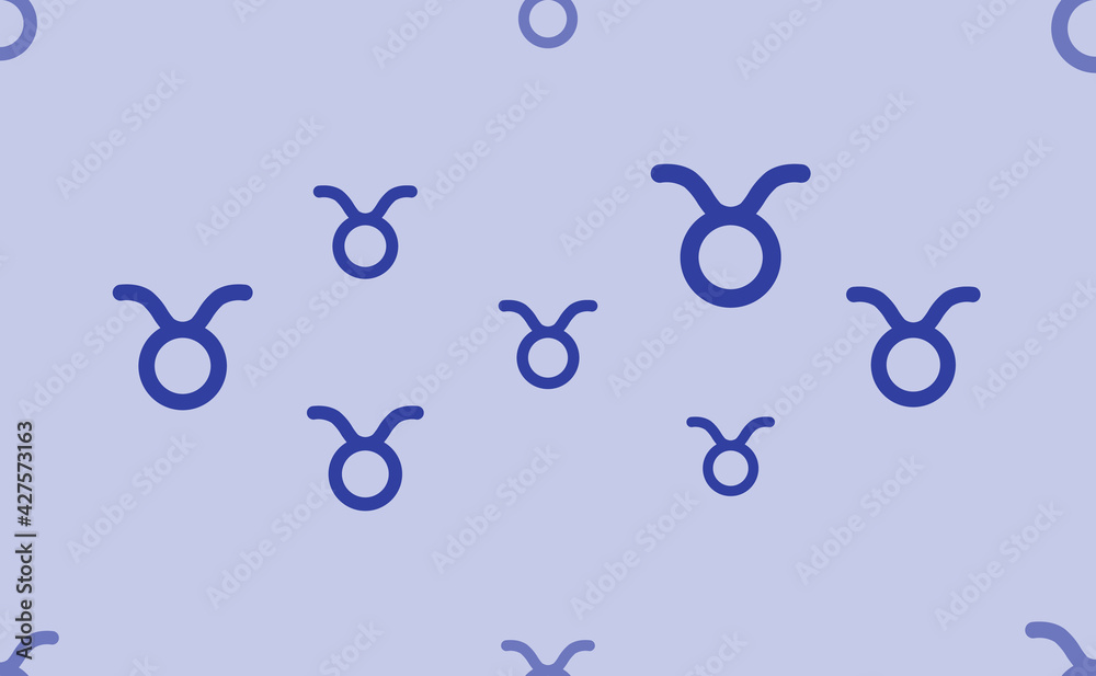 Seamless pattern of large isolated blue zodiac taurus symbols. The pattern is divided by a line of elements of lighter tones. Vector illustration on light blue background Seamless pattern of large isolated blue zodiac taurus symbols. The pattern is divided by a line of elements of lighter tones. Vector illustration on light blue background