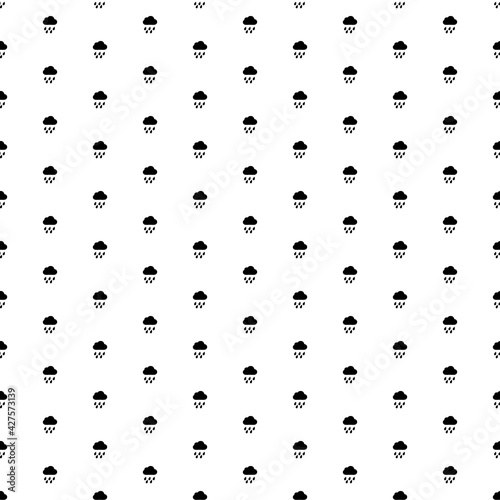 Square seamless background pattern from black rain symbols. The pattern is evenly filled. Vector illustration on white background