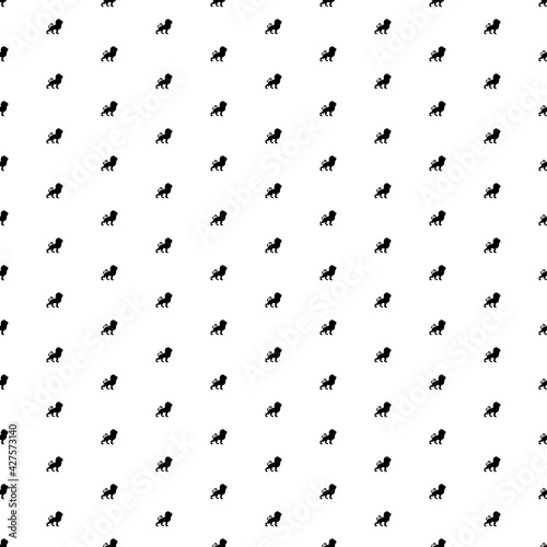 Square seamless background pattern from geometric shapes. The pattern is evenly filled with black lion symbols. Vector illustration on white background