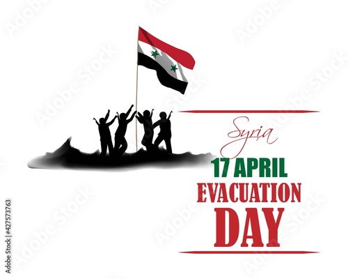 Vector illustration concept of Syria Evacuation day also called Syria Independence Day.