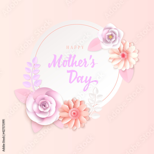 Happy Mother's Day  celebration theme card on pink background © Apoloart