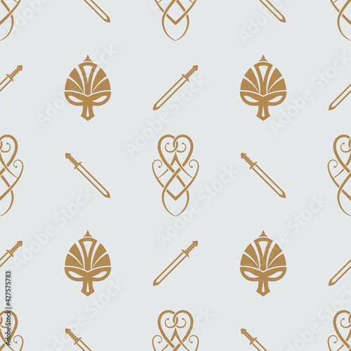 Seamless pattern of ancient Scandinavian