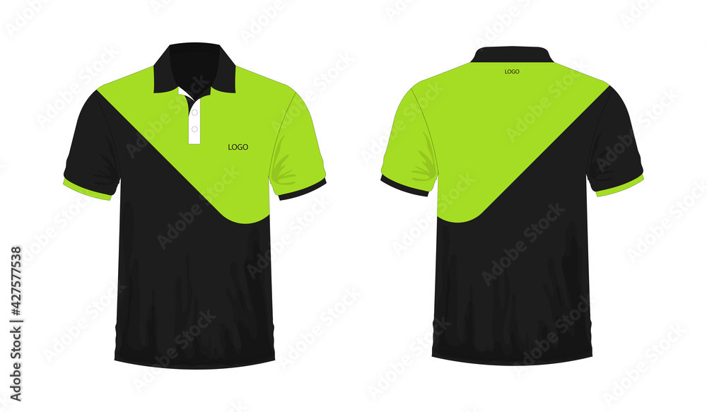 T-shirt Polo green and black template for design on white background.  Vector illustration eps 10. Stock Vector | Adobe Stock
