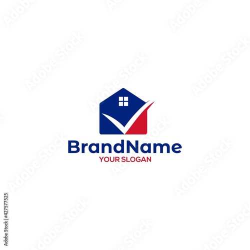 Checklist House Logo Design Vector