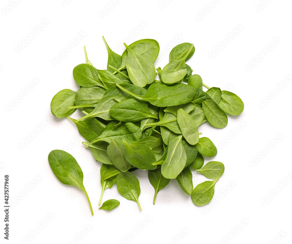 Fresh spinach on white background Fresh spinach on white background