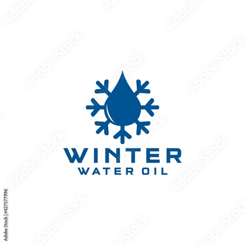 Winter Water Oil Logo Design Vector