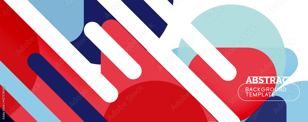 custom made wallpaper toronto digitalFlat geometric round shapes and dynamic lines, abstract background. Vector illustration for placards, brochures, posters and banners